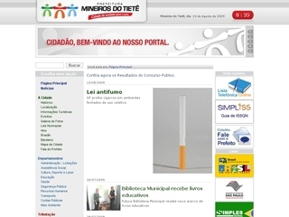 Thumbnail do site Prefeitura Municipal de Mineiros do Tiet