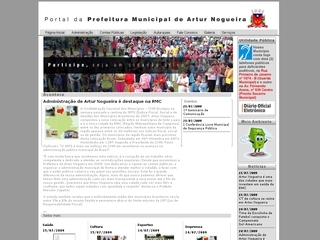 Thumbnail do site Prefeitura Municipal de Artur Nogueira