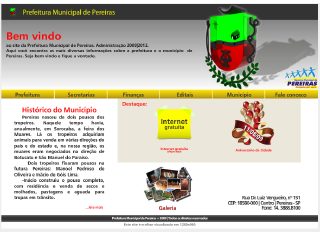 Thumbnail do site Prefeitura Municipal de Pereiras