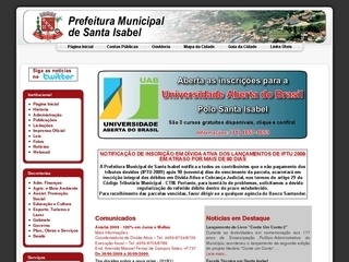 Thumbnail do site Prefeitura Municipal de Santa Isabel