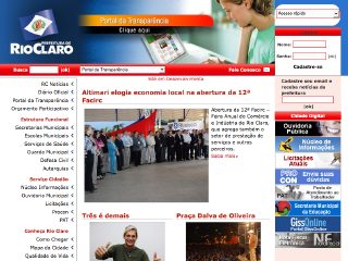 Thumbnail do site Prefeitura Municipal de Rio Claro