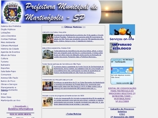 Thumbnail do site Prefeitura Municipal de Martinpolis