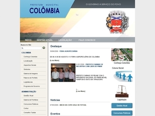 Thumbnail do site Prefeitura Municipal de Colômbia