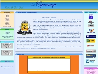 Thumbnail do site Prefeitura Municipal de Santa Cruz da Esperança