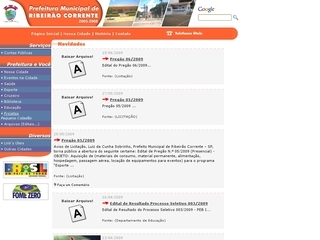 Thumbnail do site Prefeitura Municipal de Ribeirão Corrente
