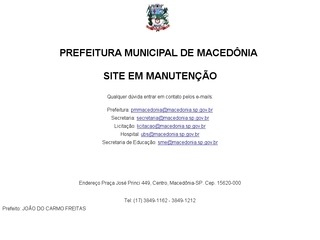 Thumbnail do site Prefeitura Municipal de Macednia