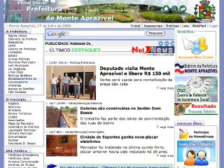 Thumbnail do site Prefeitura Municipal de Monte Aprazvel