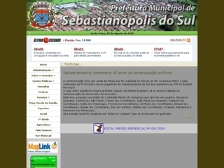 Thumbnail do site Prefeitura Municipal de Sebastianpolis do Sul