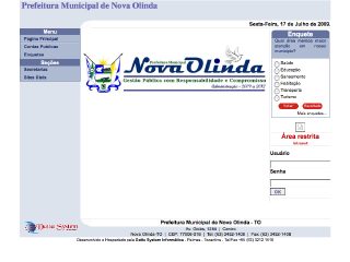 Thumbnail do site Prefeitura Municipal de Nova Olinda