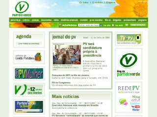 Thumbnail do site Partido Verde (PV)
