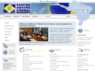 Thumbnail do site Partido Social Liberal (PSL)