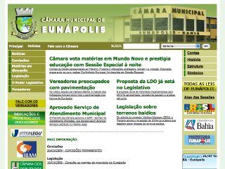 Thumbnail do site Cmara Municipal de Eunpolis Bahia