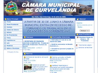 Thumbnail do site Cmara Municipal de Curvelndia