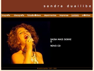 Thumbnail do site Sandra Duailibe - cantora MPB